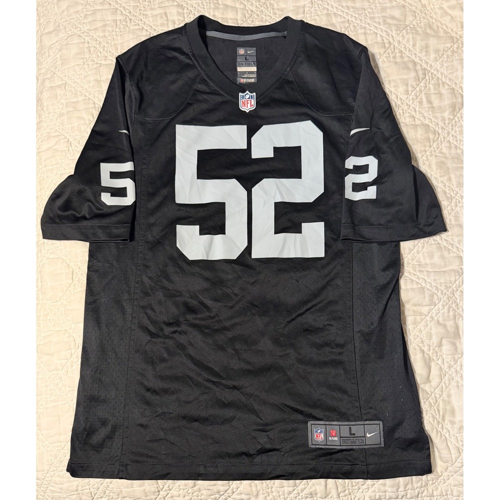 Nike Las Vegas raiders Football Jersey Mens Large Black Khalil Mack 52 nfl